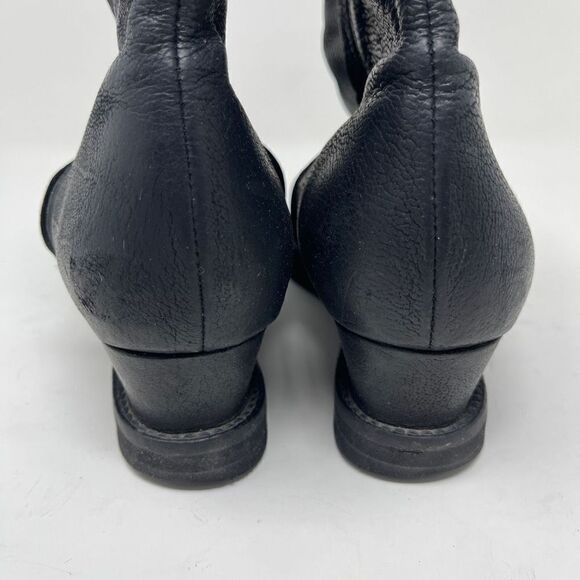 Dkode Womens Shoes Ankle Mid Heel Boots Zippers Pointed Toe Leather Black EU 36 - Picture 6 of 10